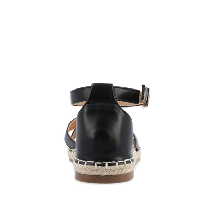 Journee LYDDIA ESPADRILLE SANDALS IN VEGAN LEATHER - Black