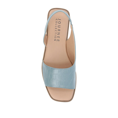 Journee BRINSLEY CUTOUT SANDALS IN CROCO - Blue Croco