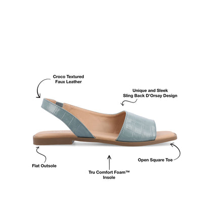 Journee BRINSLEY CUTOUT SANDALS IN CROCO - Blue Croco