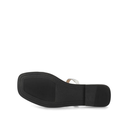 Journee BRISA SLIDE SANDALS IN VEGAN LEATHER - Silver PU