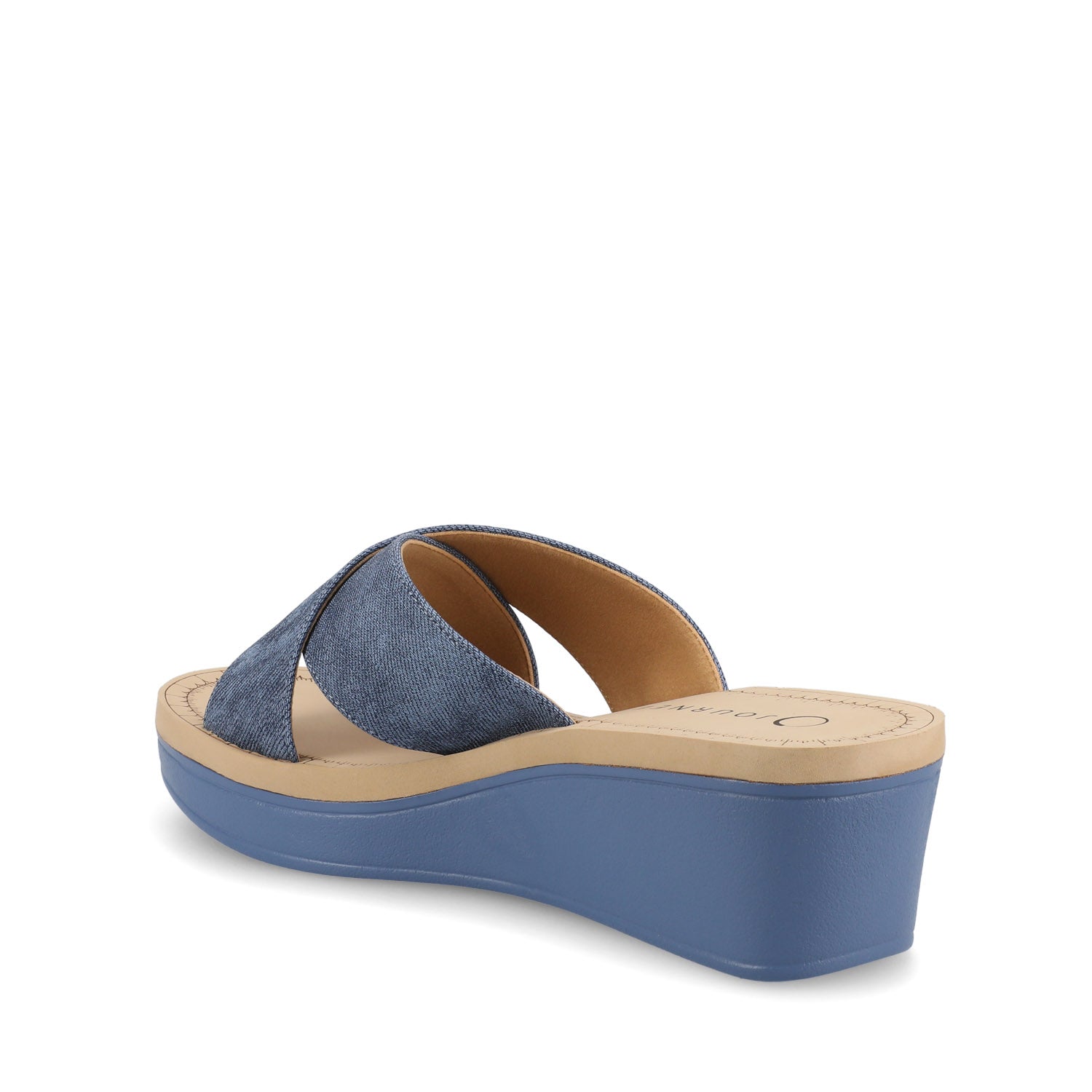 Journee Biara Platform Wedge Sandals - Denim