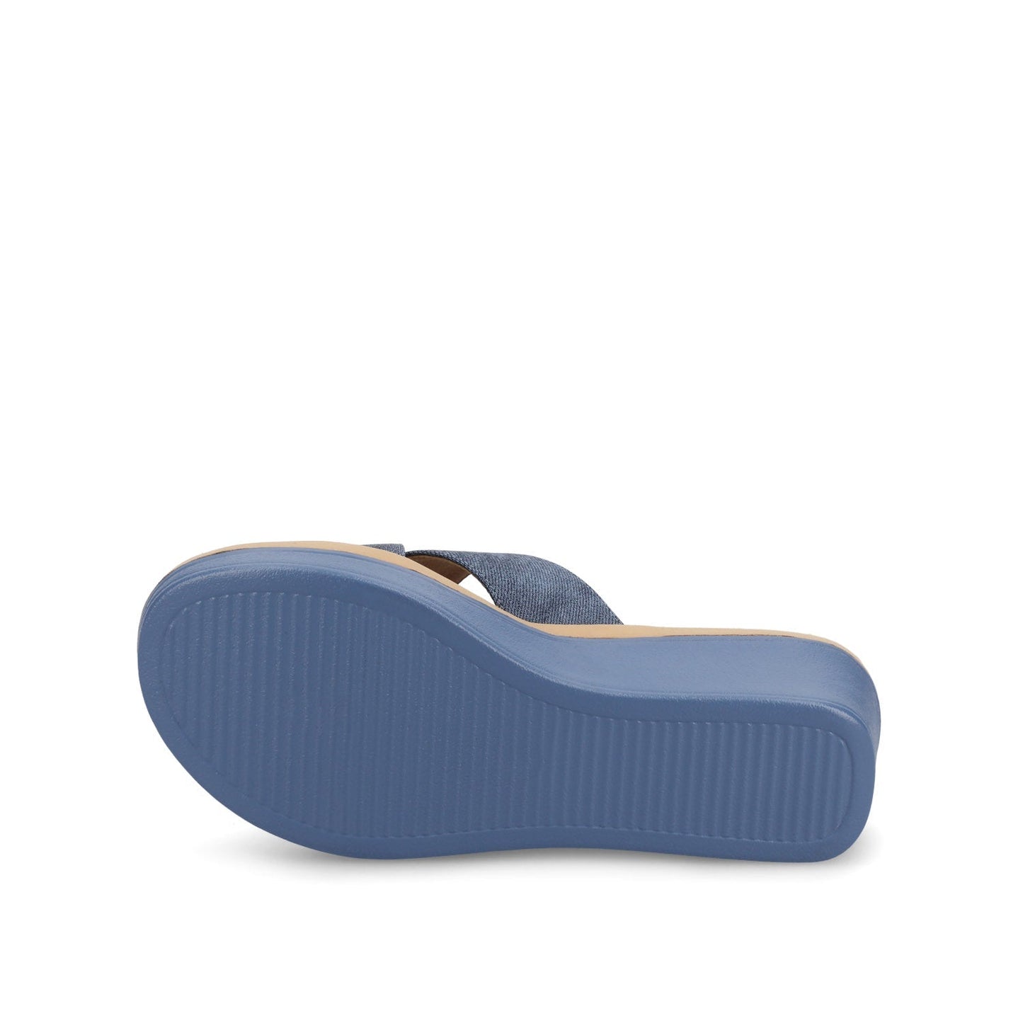 Journee Biara Platform Wedge Sandals - Denim