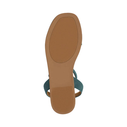 Journee PRIMROSE ANKLE STRAP SANDALS - Teal Nubuck
