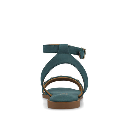 Journee PRIMROSE ANKLE STRAP SANDALS - Teal Nubuck