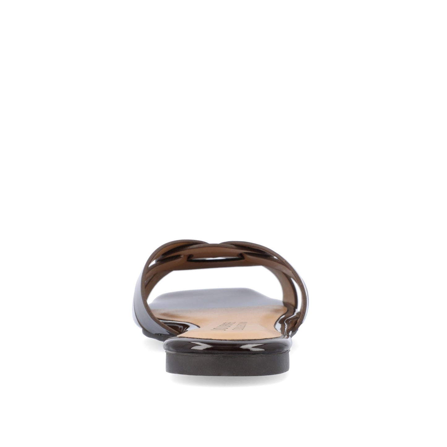 Journee ARRINA SLIDE SANDALS IN BASIC PATENT - Brown Patent