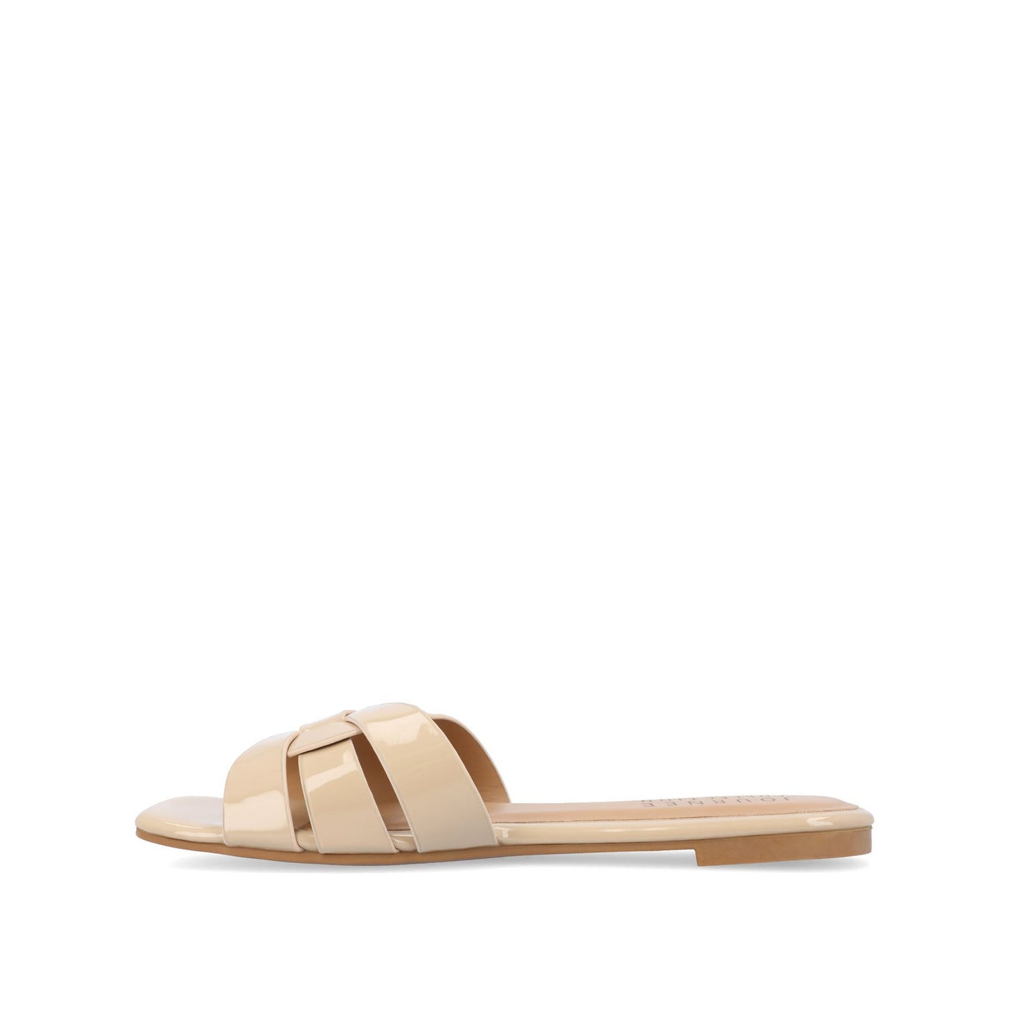 Journee ARRINA SLIDE SANDALS IN BASIC PATENT - Nude Patent