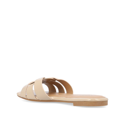 Journee ARRINA SLIDE SANDALS IN BASIC PATENT - Nude Patent