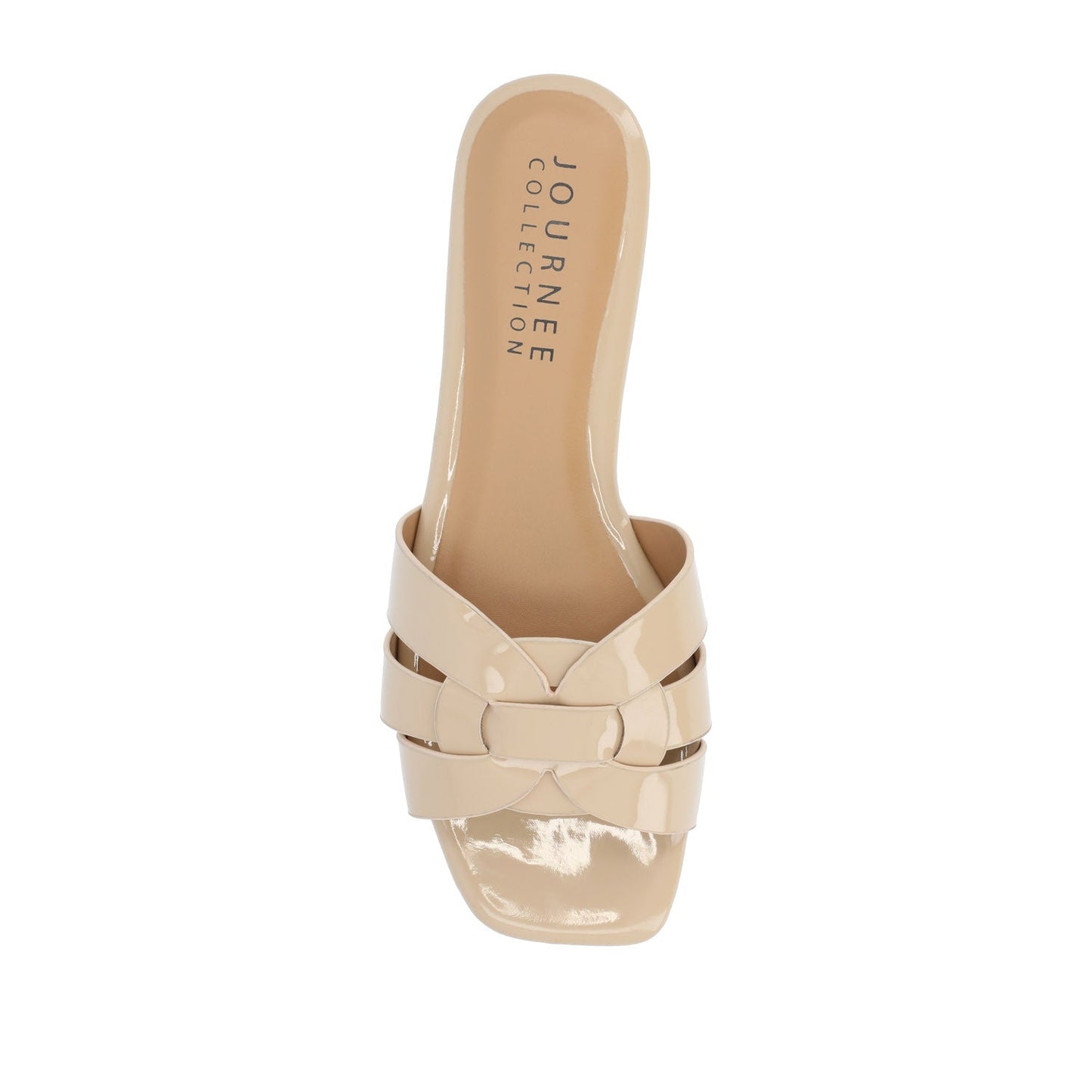 Journee ARRINA SLIDE SANDALS IN BASIC PATENT - Nude Patent