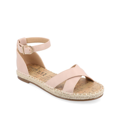 Journee LYDDIA ESPADRILLE SANDALS IN VEGAN LEATHER - Blush