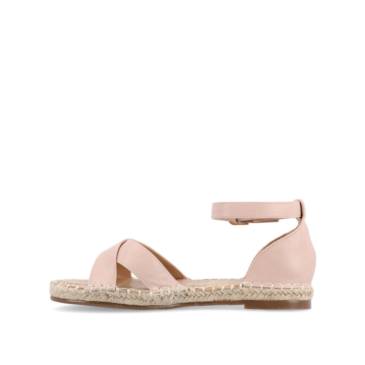Journee LYDDIA ESPADRILLE SANDALS IN VEGAN LEATHER - Blush