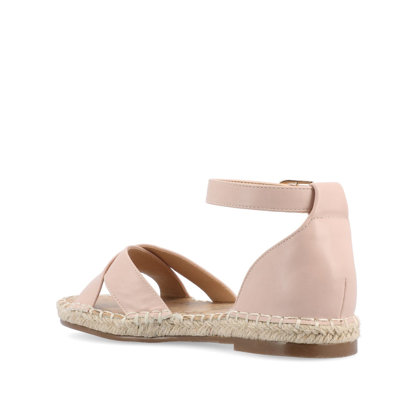 Journee LYDDIA ESPADRILLE SANDALS IN VEGAN LEATHER - Blush