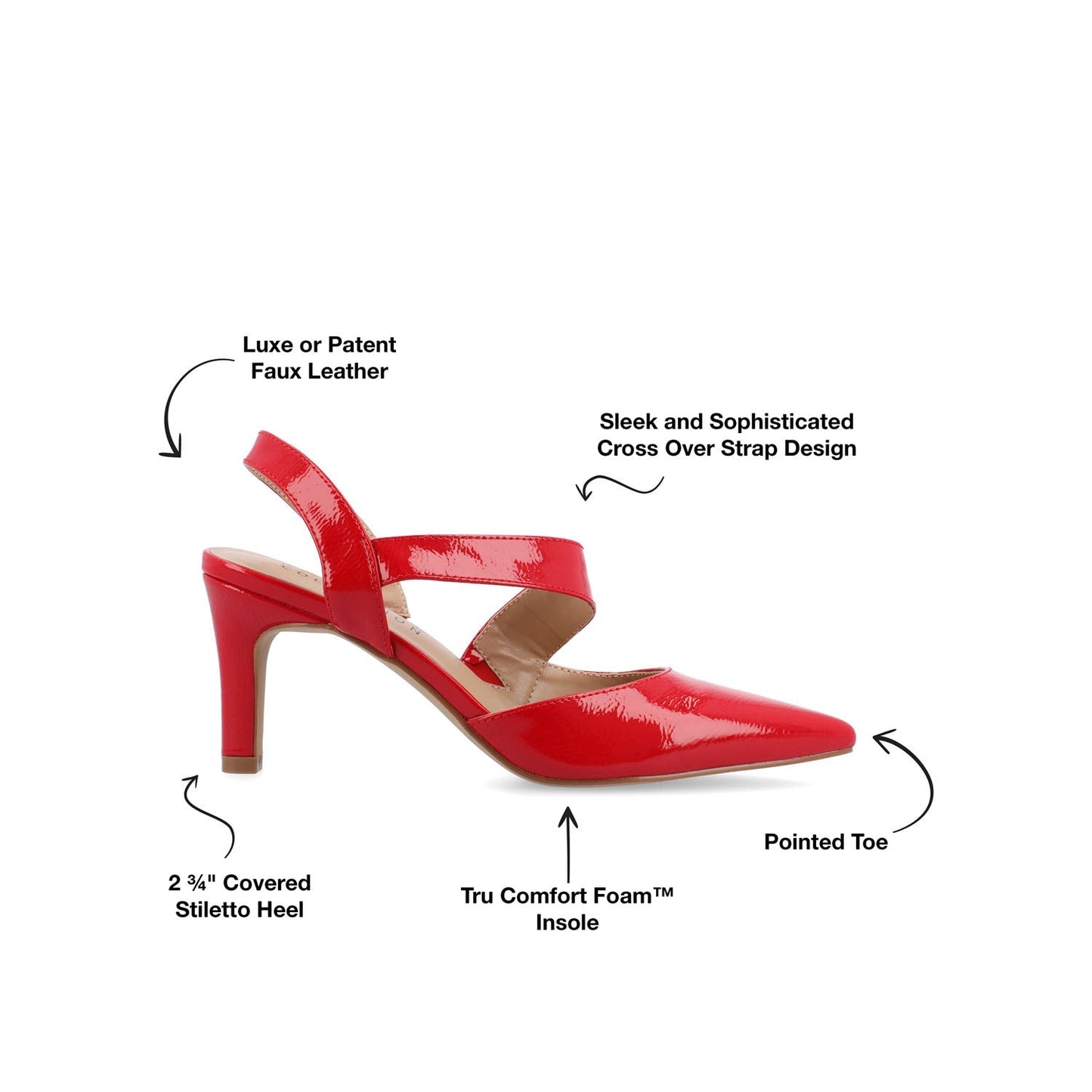 Journee SCARLETT STILETTO HEELS IN PATENT - Red