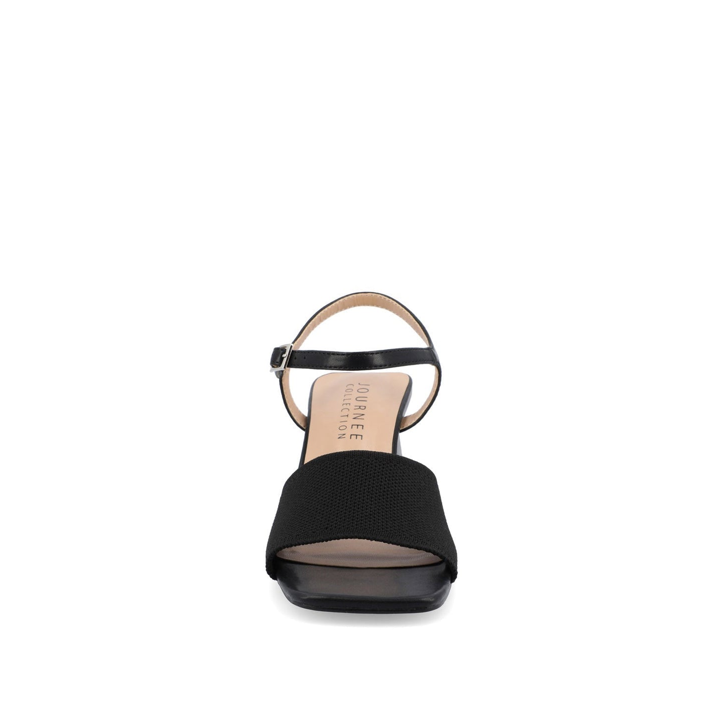 Journee EVYLINN STRAPPY HEELS IN KNIT FABRIC - Black Knit