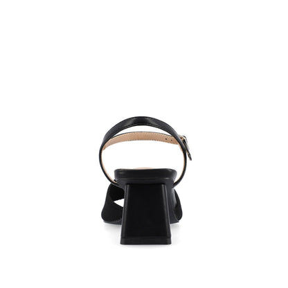 Journee EVYLINN STRAPPY HEELS IN KNIT FABRIC - Black Knit