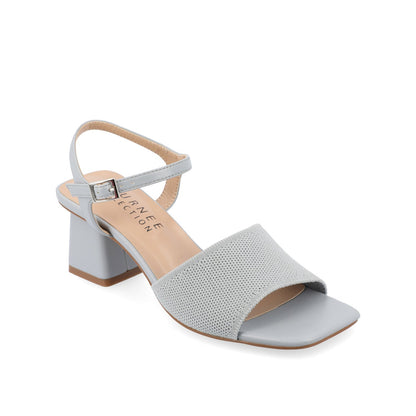 Journee EVYLINN STRAPPY HEELS IN KNIT FABRIC - Blue Knit