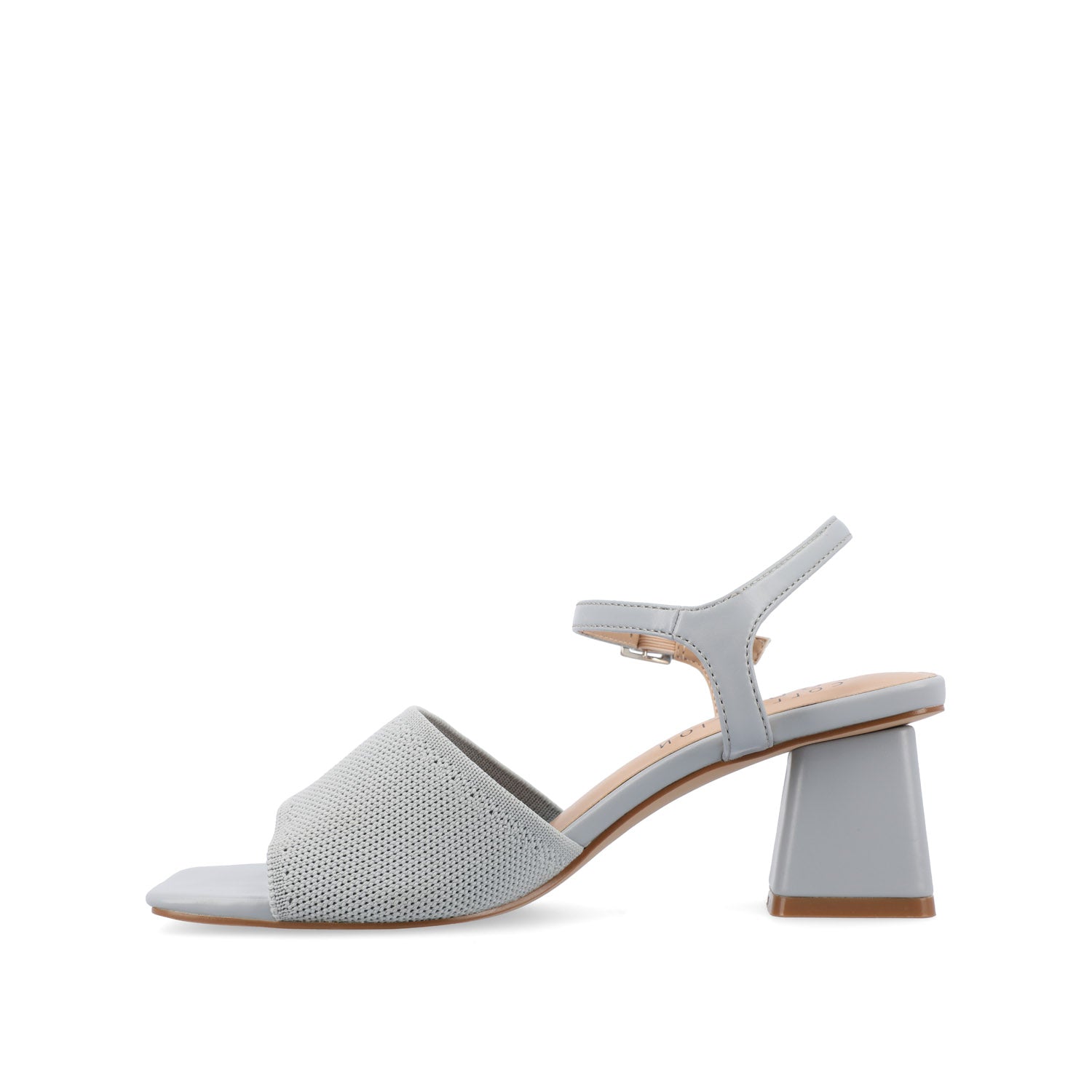 Journee EVYLINN STRAPPY HEELS IN KNIT FABRIC - Blue Knit