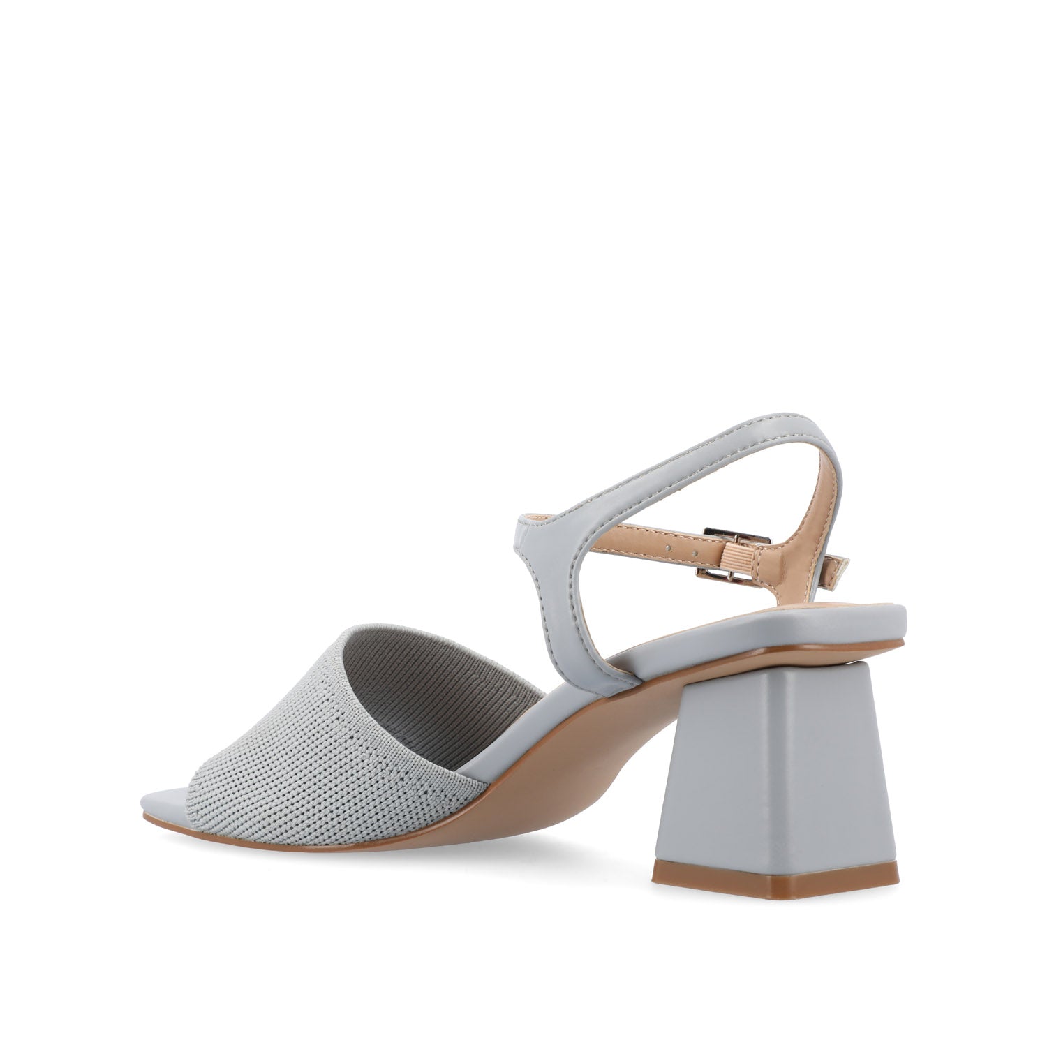 Journee EVYLINN STRAPPY HEELS IN KNIT FABRIC - Blue Knit