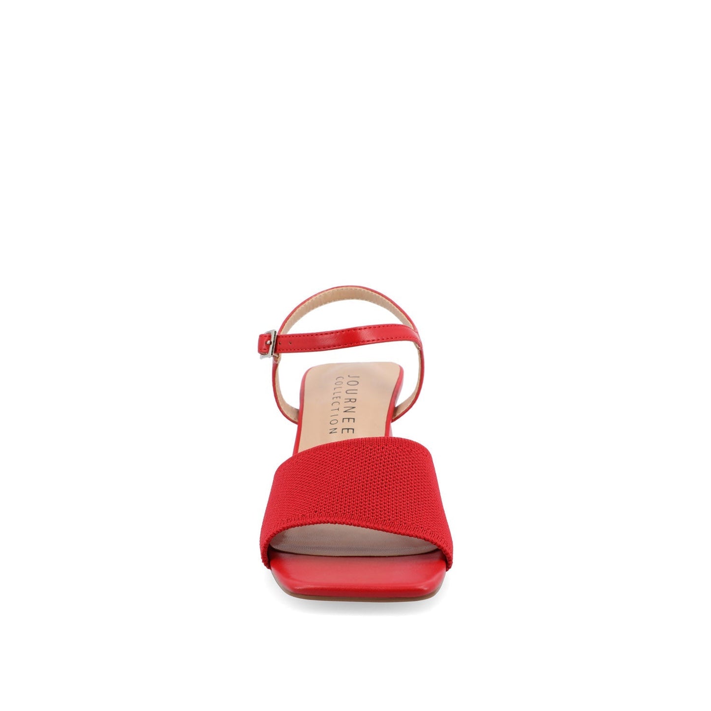 Journee EVYLINN STRAPPY HEELS IN KNIT FABRIC - Red Knit