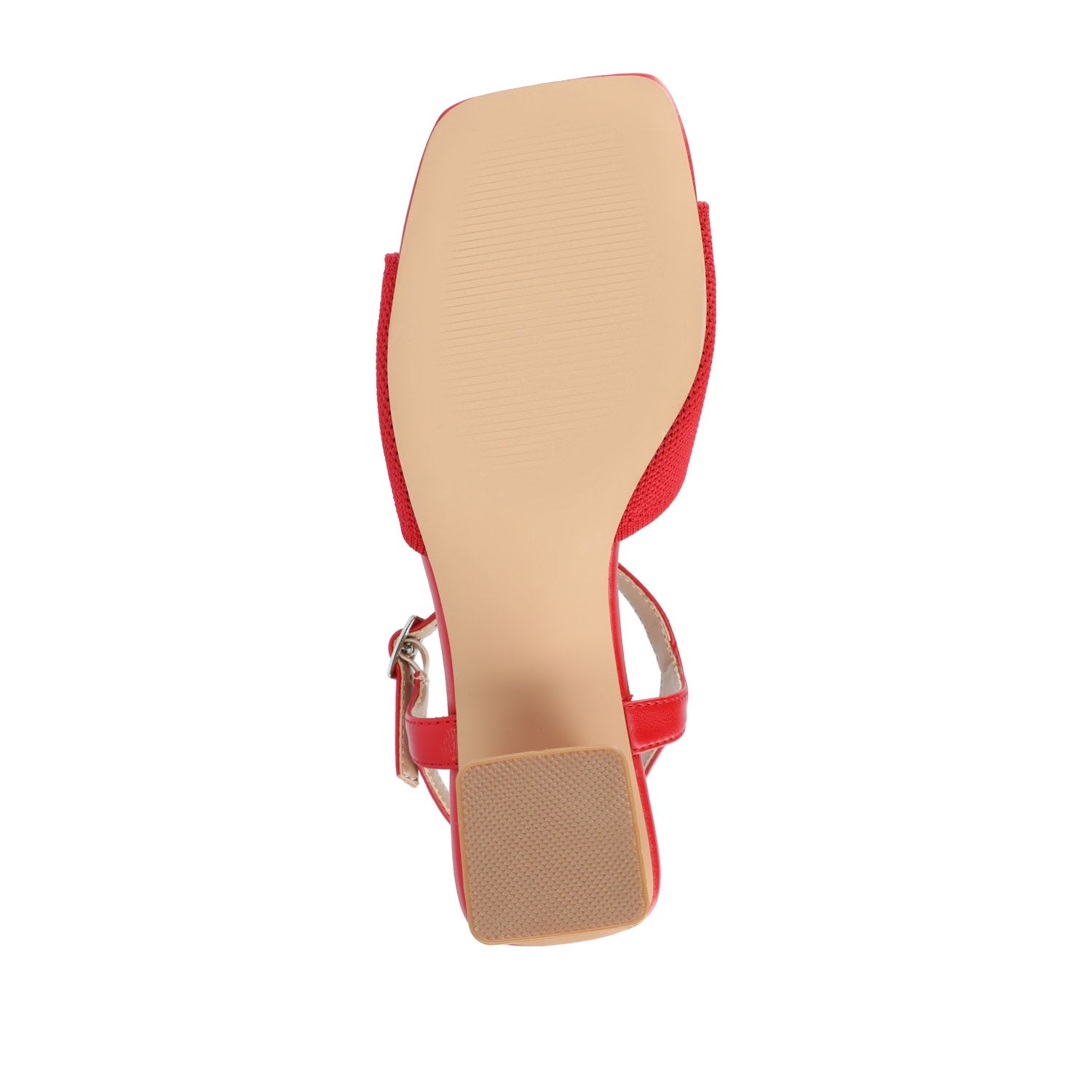 Journee EVYLINN STRAPPY HEELS IN KNIT FABRIC - Red Knit