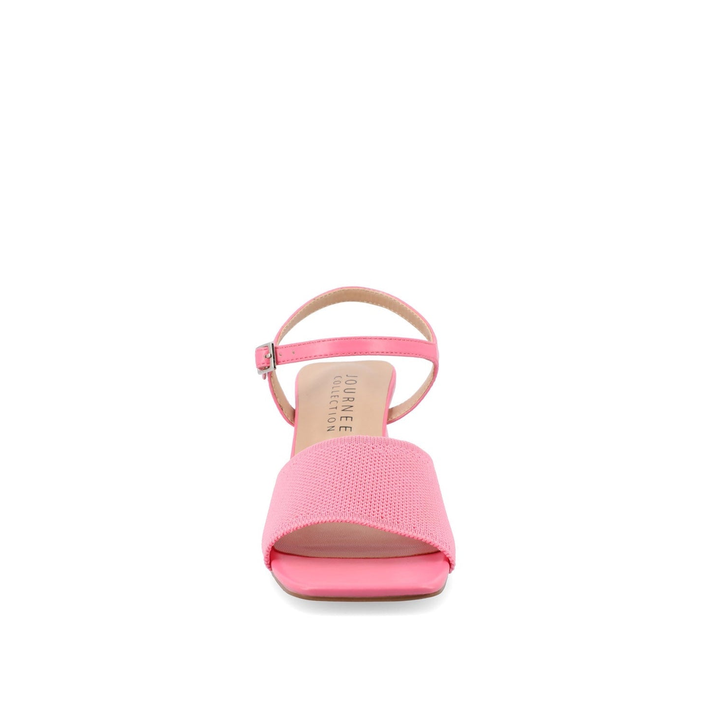 Journee EVYLINN STRAPPY HEELS IN KNIT FABRIC - Pink Knit