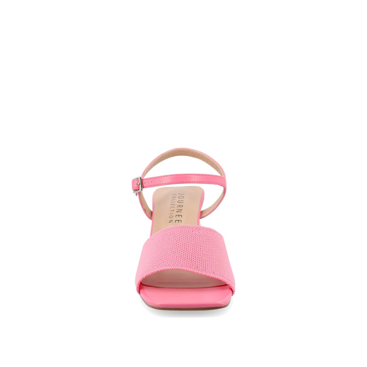 Journee EVYLINN STRAPPY HEELS IN KNIT FABRIC - Pink Knit