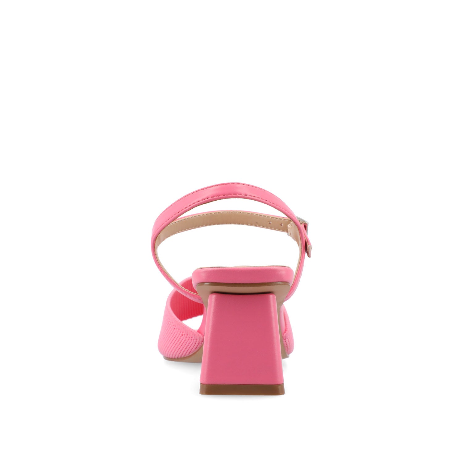 Journee EVYLINN STRAPPY HEELS IN KNIT FABRIC - Pink Knit