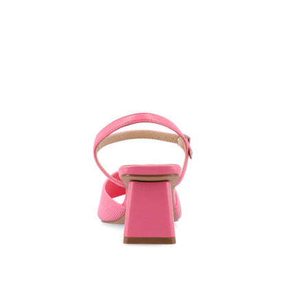 Journee EVYLINN STRAPPY HEELS IN KNIT FABRIC - Pink Knit