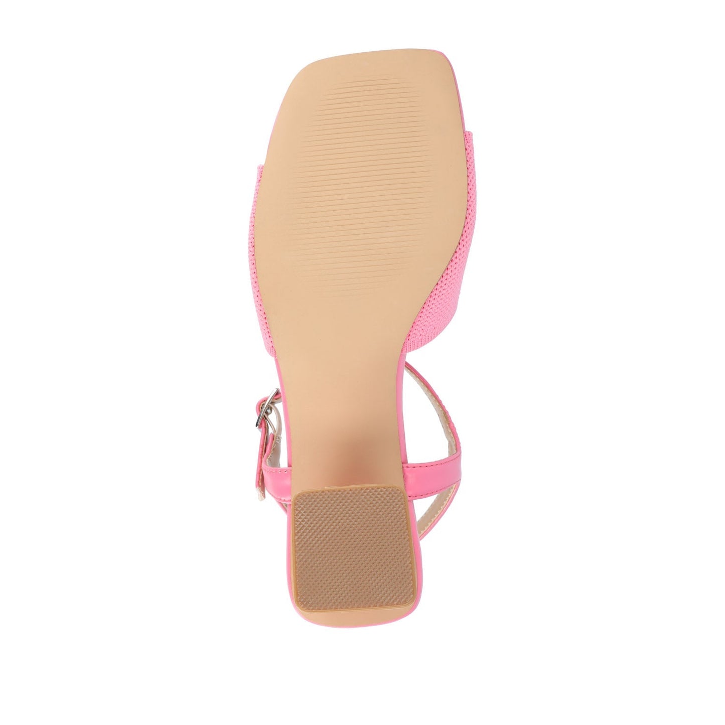 Journee EVYLINN STRAPPY HEELS IN KNIT FABRIC - Pink Knit