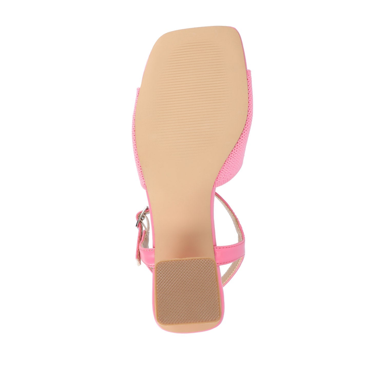 Journee EVYLINN STRAPPY HEELS IN KNIT FABRIC - Pink Knit