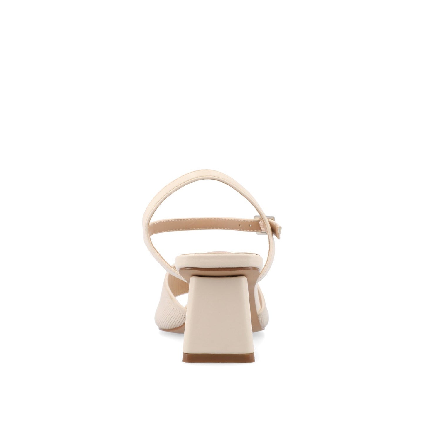 Journee EVYLINN STRAPPY HEELS IN KNIT FABRIC - Beige Knit