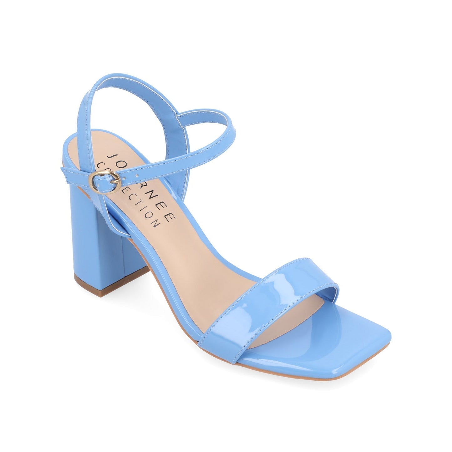 Journee TIVONA STRAPPY BLOCK HEELS IN VEGAN LEATHER - Blue