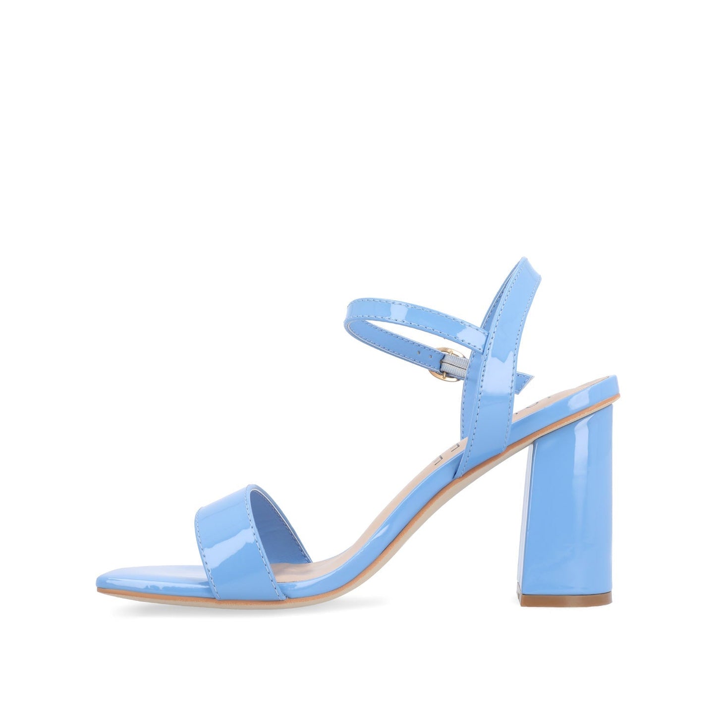 Journee TIVONA STRAPPY BLOCK HEELS IN VEGAN LEATHER - Blue