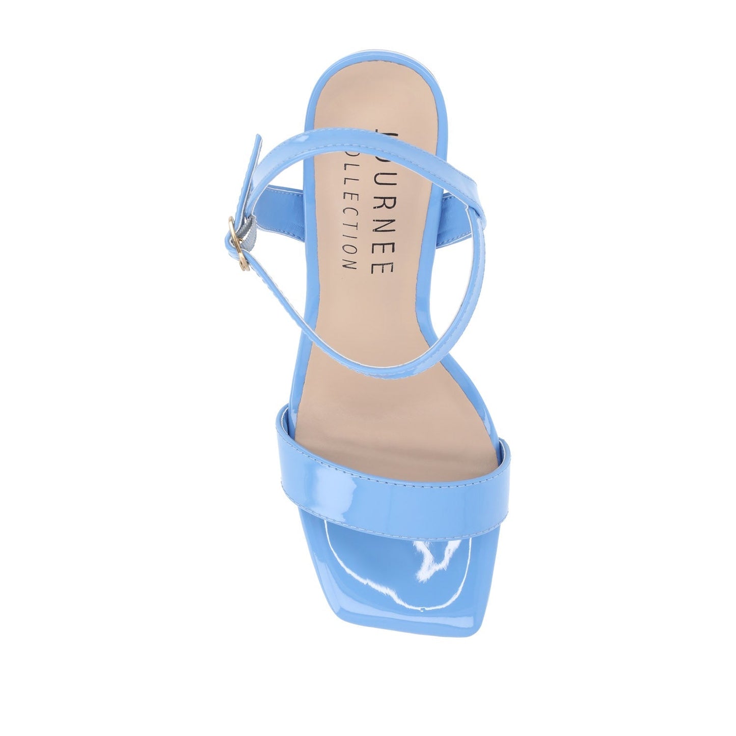 Journee TIVONA STRAPPY BLOCK HEELS IN VEGAN LEATHER - Blue