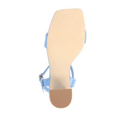 Journee TIVONA STRAPPY BLOCK HEELS IN VEGAN LEATHER - Blue