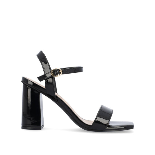 Journee TIVONA STRAPPY BLOCK HEELS IN VEGAN LEATHER - Black