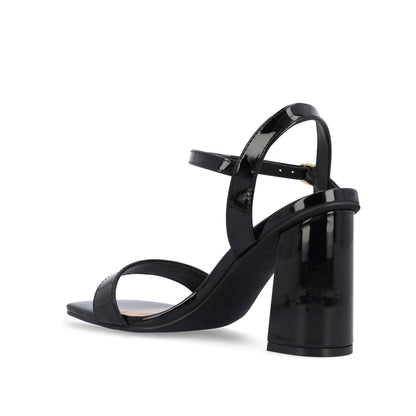 Journee TIVONA STRAPPY BLOCK HEELS IN VEGAN LEATHER - Black