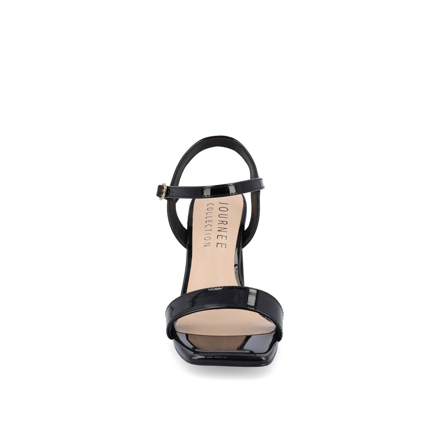 Journee TIVONA STRAPPY BLOCK HEELS IN VEGAN LEATHER - Black