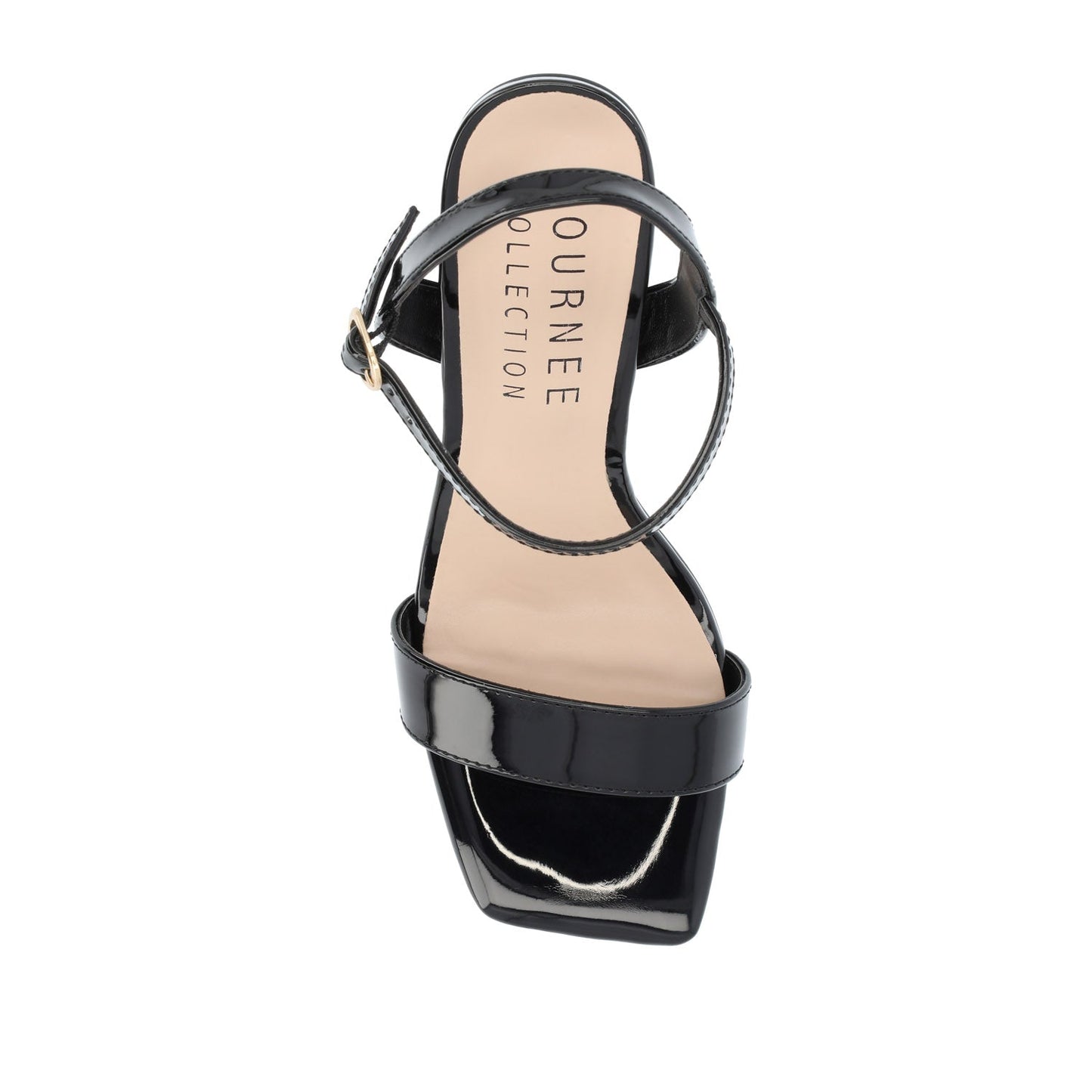 Journee TIVONA STRAPPY BLOCK HEELS IN VEGAN LEATHER - Black