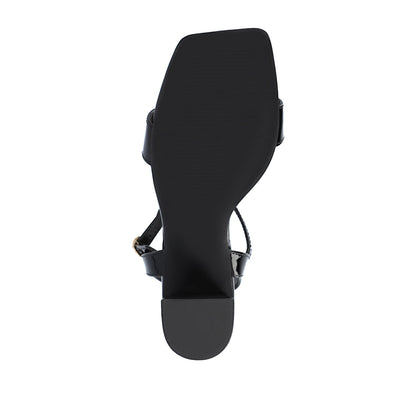 Journee TIVONA STRAPPY BLOCK HEELS IN VEGAN LEATHER - Black