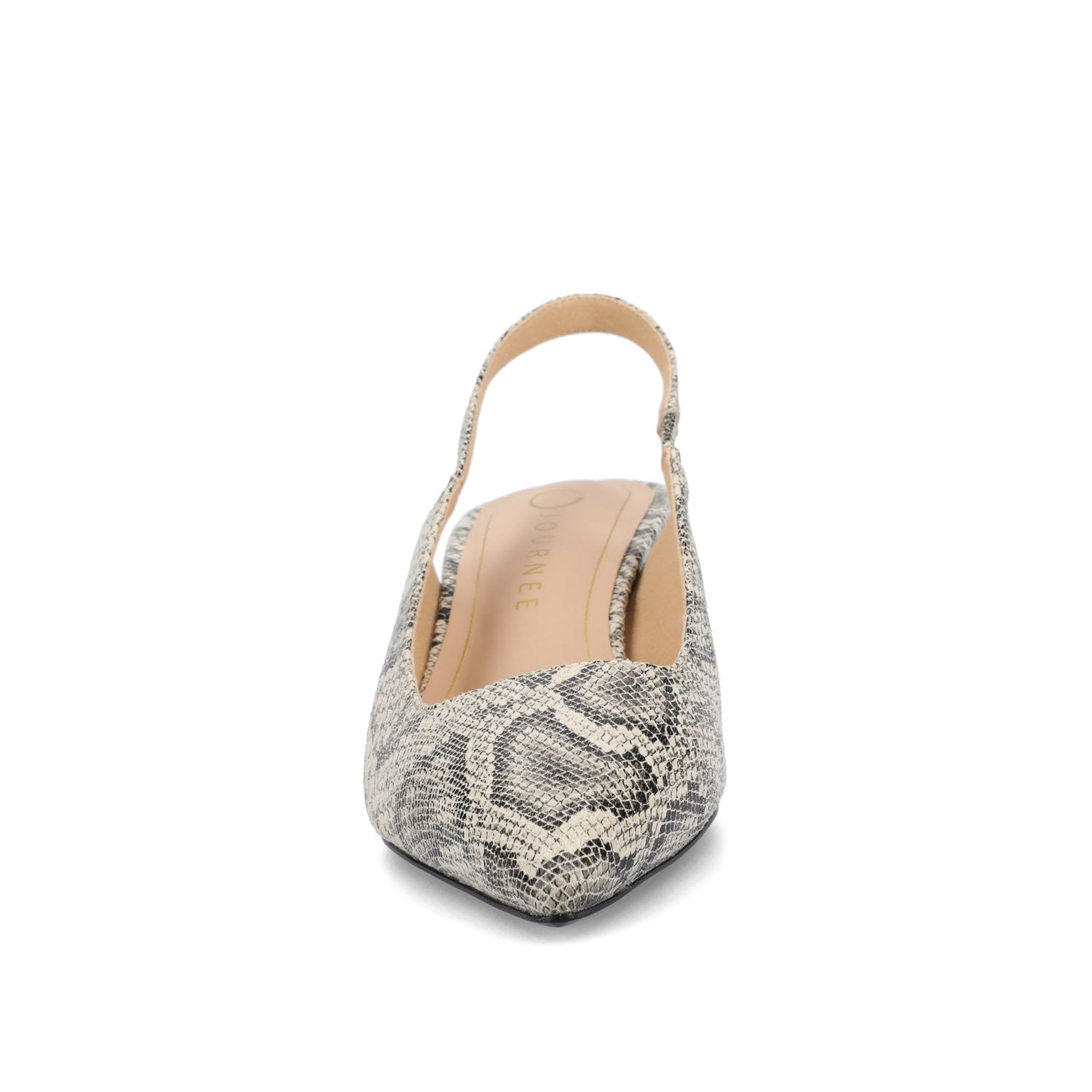 Journee PAULINA SLINGBACK KITTEN HEELS IN PATENT - Snake