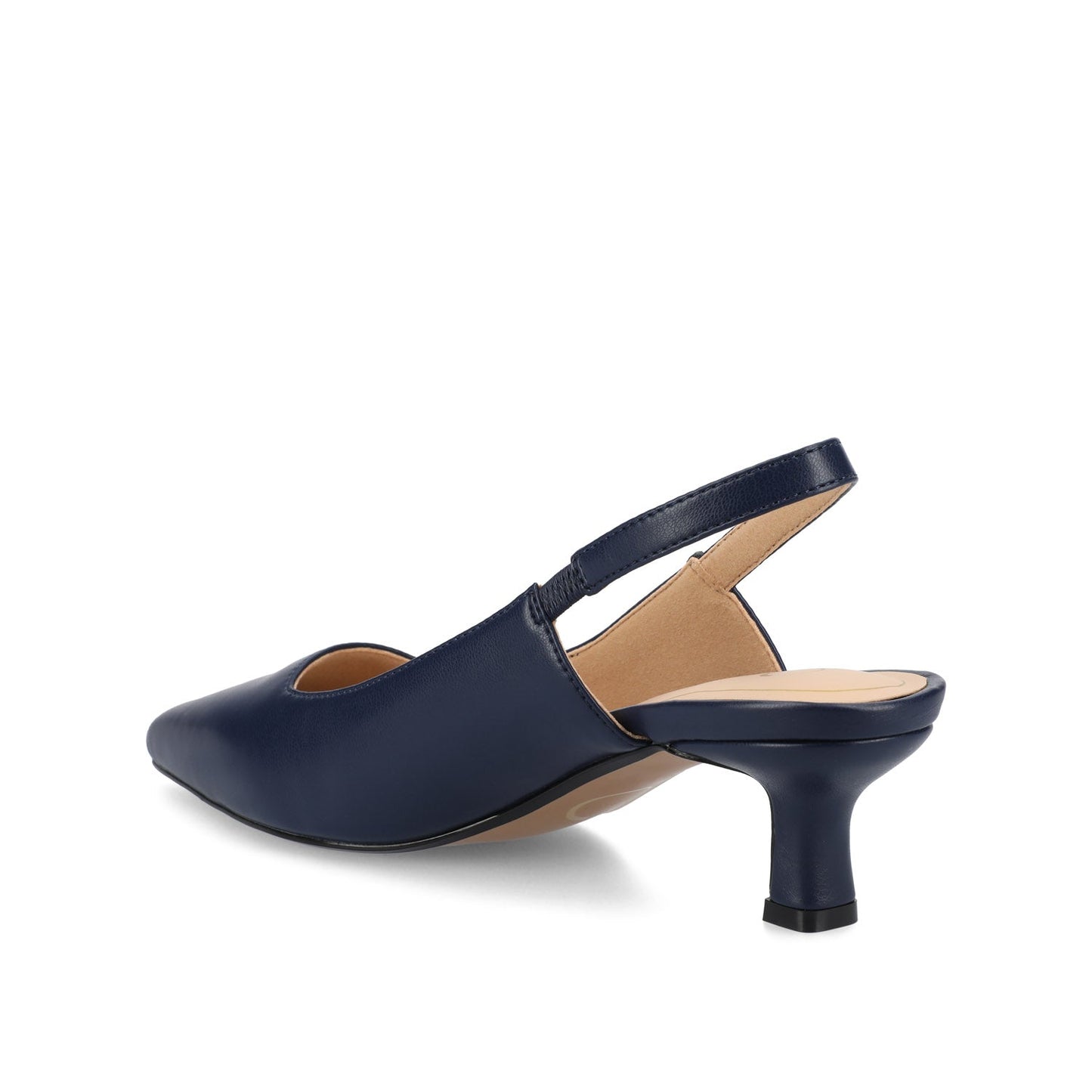 Journee PAULINA SLINGBACK KITTEN HEELS IN PATENT - Navy Nubuck