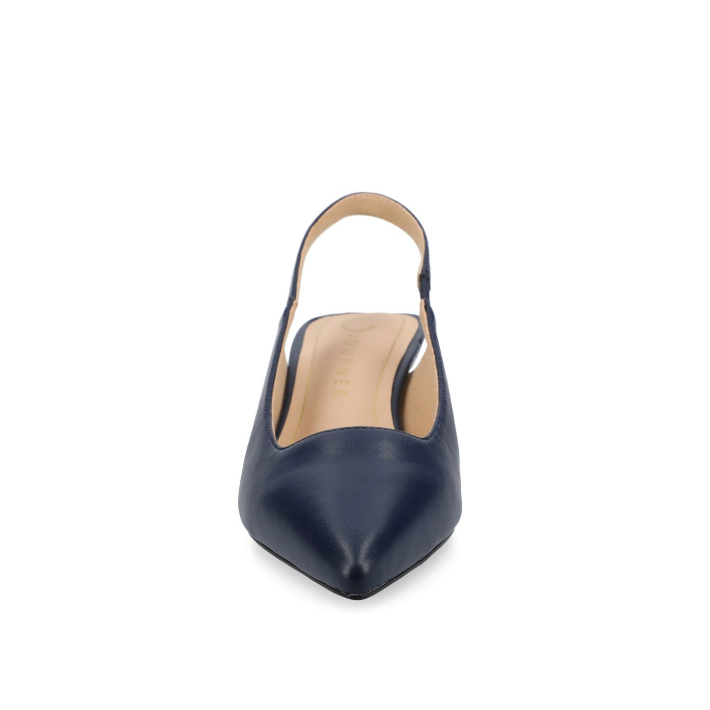 Journee PAULINA SLINGBACK KITTEN HEELS IN PATENT - Navy Nubuck