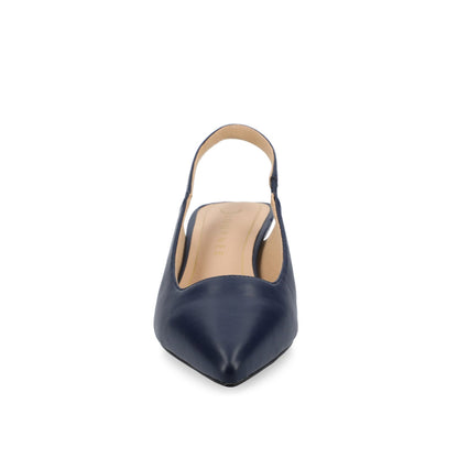 Journee PAULINA SLINGBACK KITTEN HEELS IN PATENT - Navy Nubuck