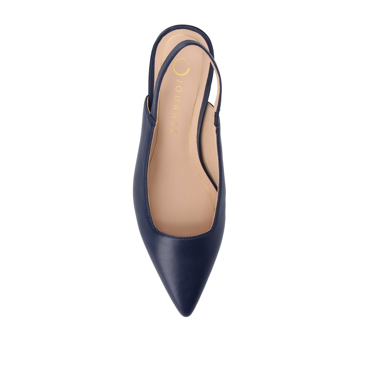 Journee PAULINA SLINGBACK KITTEN HEELS IN PATENT - Navy Nubuck