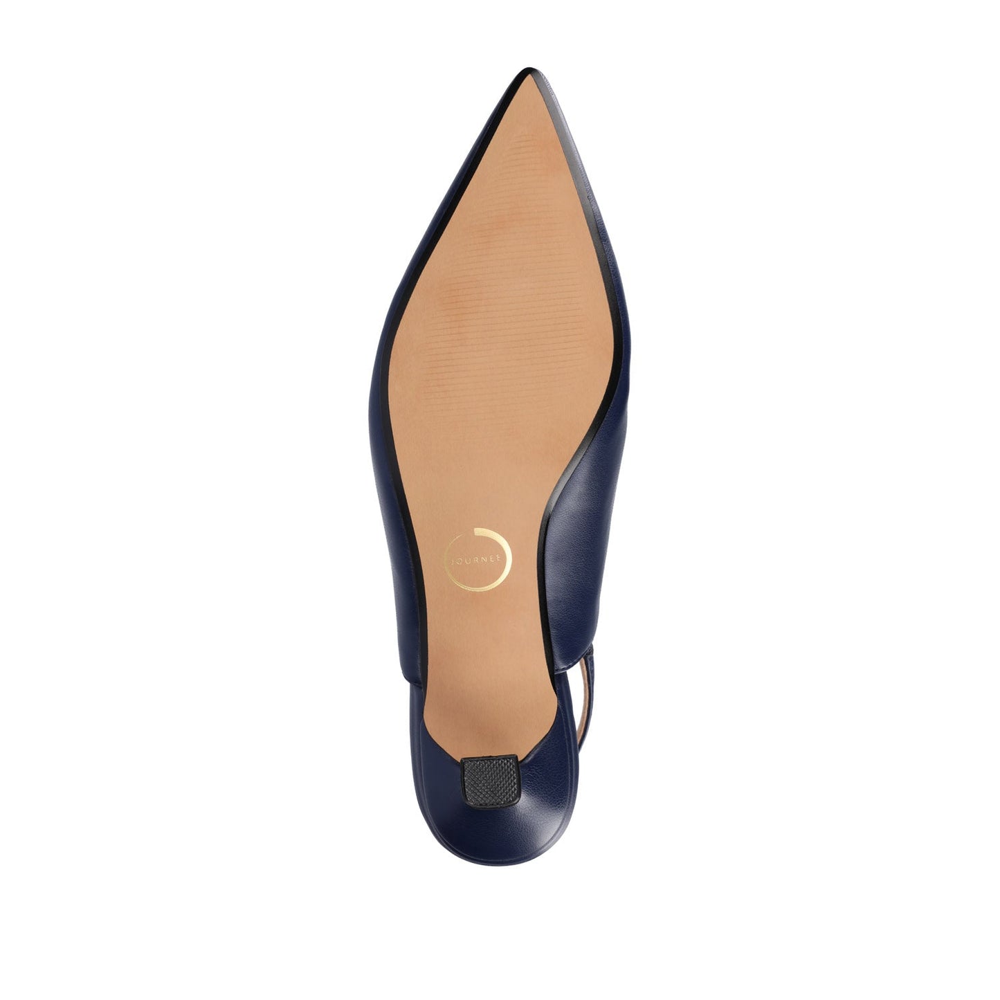 Journee PAULINA SLINGBACK KITTEN HEELS IN PATENT - Navy Nubuck