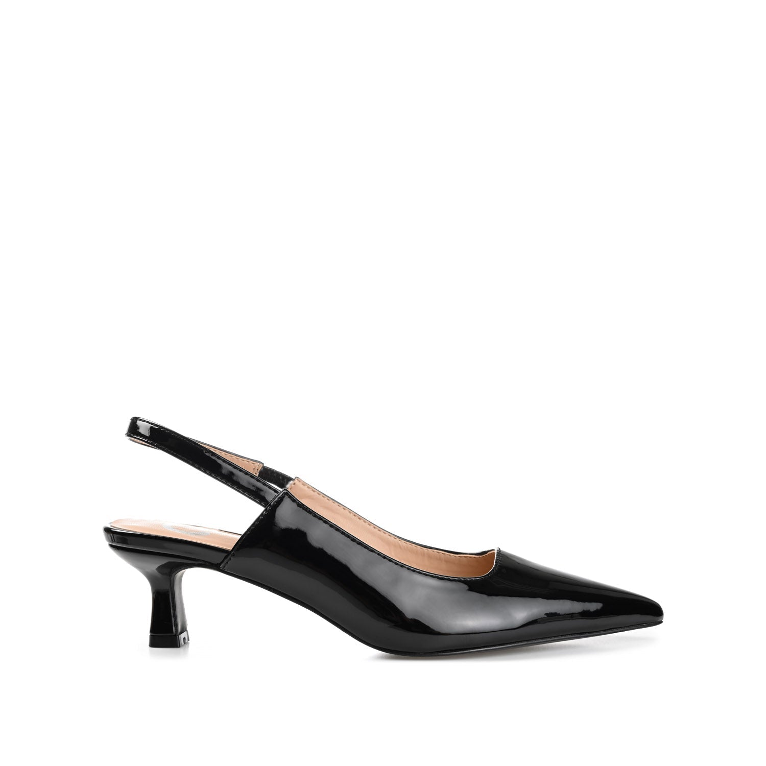 Journee PAULINA SLINGBACK KITTEN HEELS IN PATENT - Patent Black