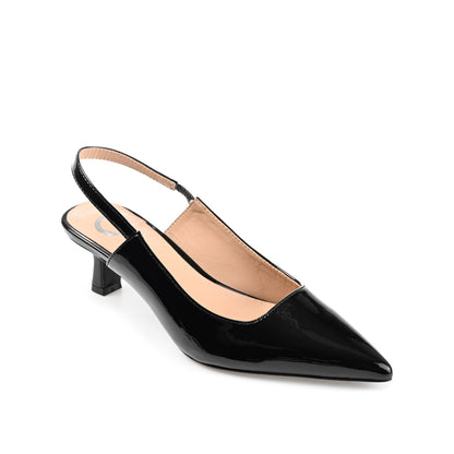 Journee PAULINA SLINGBACK KITTEN HEELS IN PATENT - Patent Black