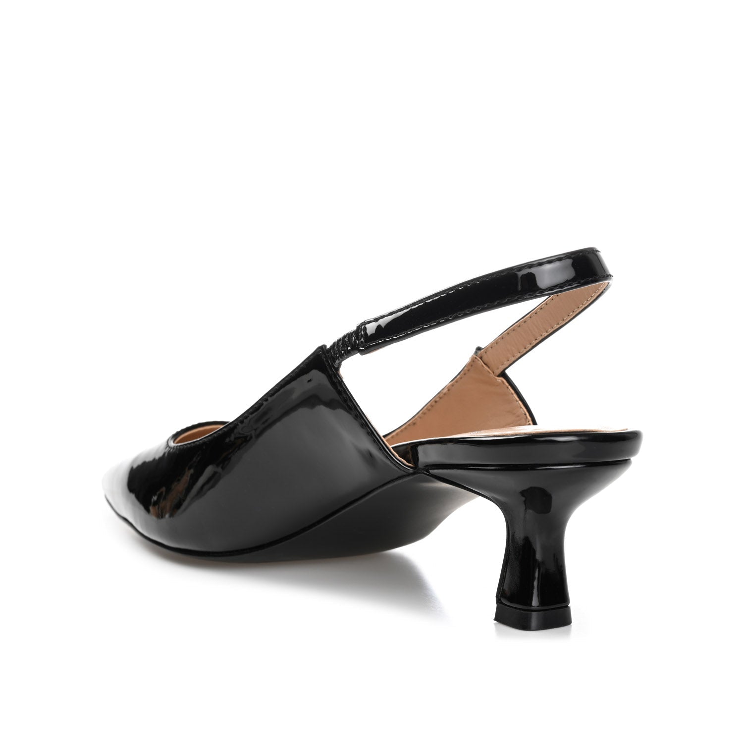 Journee PAULINA SLINGBACK KITTEN HEELS IN PATENT - Patent Black