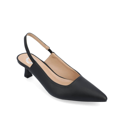 Journee PAULINA SLINGBACK KITTEN HEELS IN PATENT - Black
