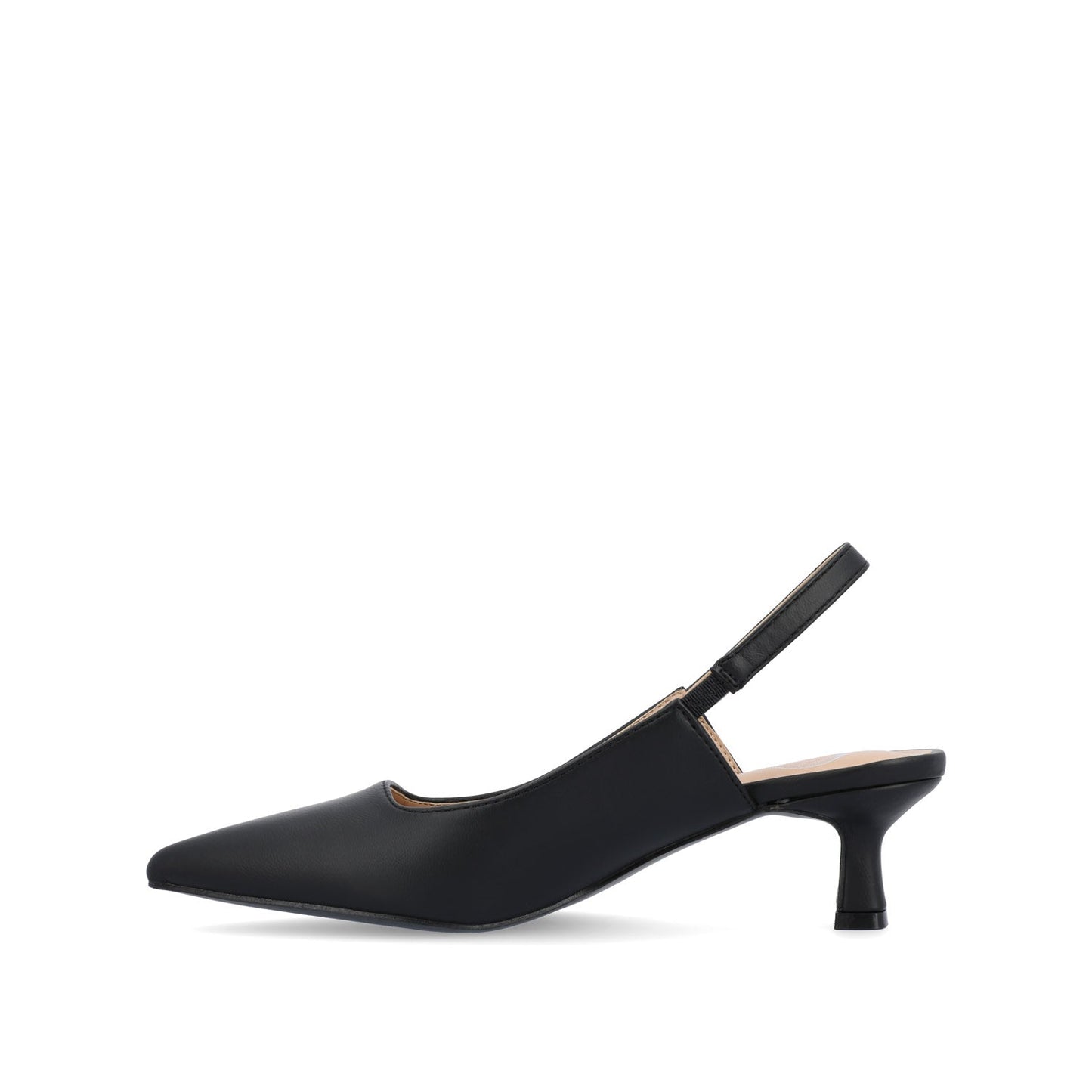 Journee PAULINA SLINGBACK KITTEN HEELS IN PATENT - Black